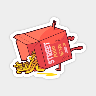 Breakdancing Takeout Box // Funny Street Food Cartoon Magnet