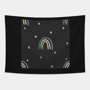 Rainbows and Stars Gray Tapestry