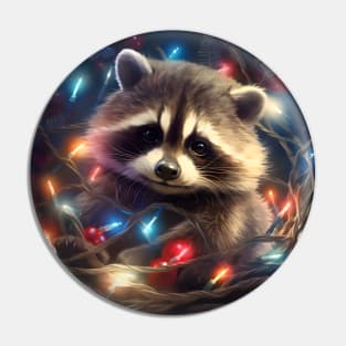 Christmas raccoon Pin