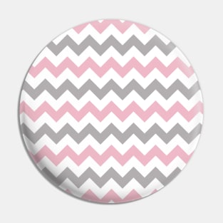 Zigzag Pattern, Chevron Pattern, Pink, Gray Pin