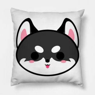 Cute Black Alaskan Malamute Pillow