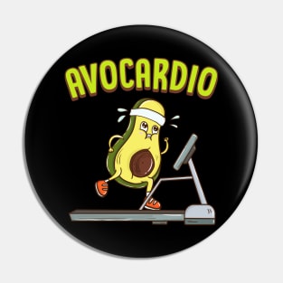 Avocardio Avocado Cardio Pun Running Exercise Gym Pin