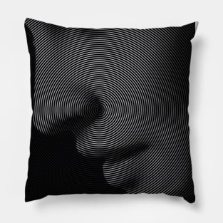 A Woman Portrait In Spiral Lines Pillow