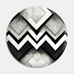 Art Deco Black and White Tile Pin