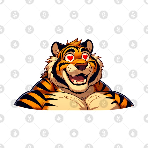 Lovestruck Tiger Cute Anthro Furry Art by Blue Bull Bazaar