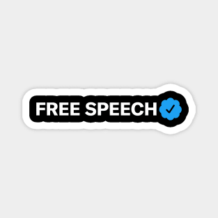 Free Speech Funny Sarcastic Parody Blue Check Badge Verification Gift Magnet