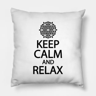 Keep calm and relax typography design Pillow