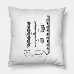 Musical Instrument vintage Patent Drawing Pillow