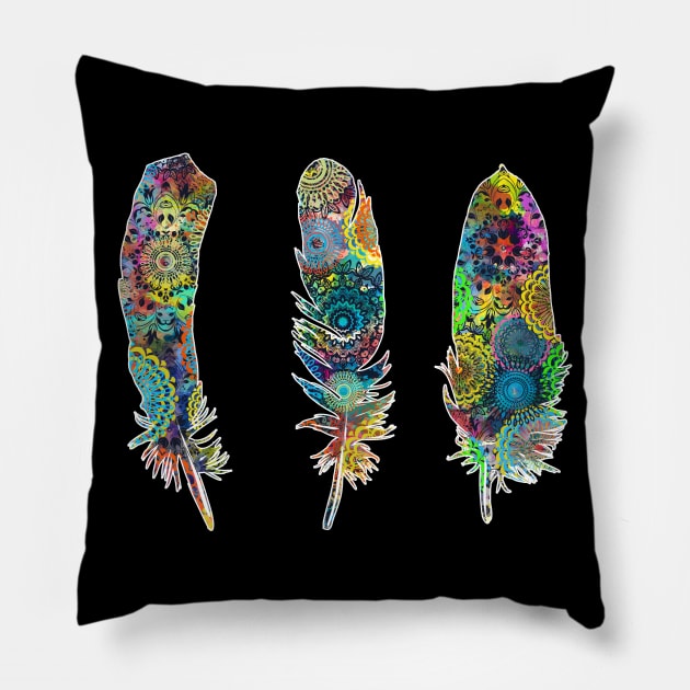 feathers Pillow by BekimART