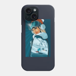 Retro Ski Bunny Phone Case