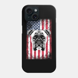 Patriotic Boxer American Flag Phone Case