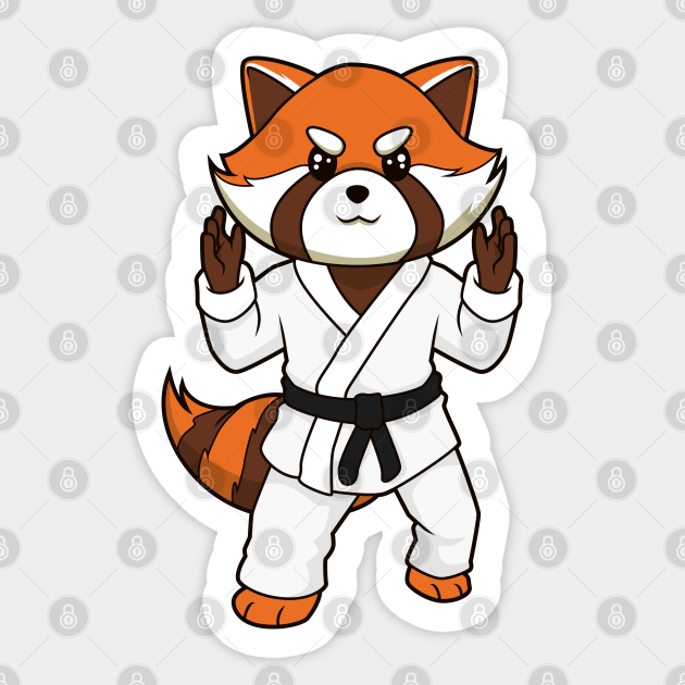 Cartoon red panda doing judo - Judo Fighter - Sticker | TeePublic