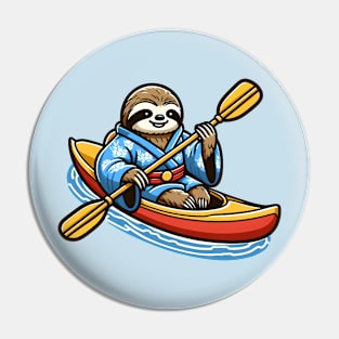 Kayaking sloth Pin