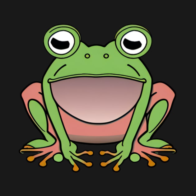 Big Green Cute Frog Cartoon by Shadowbyte91