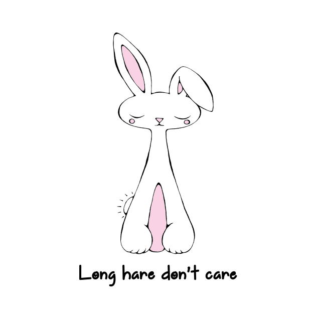 Long Hare Don't Care - Kawaii Bunny by AdrienneAllen