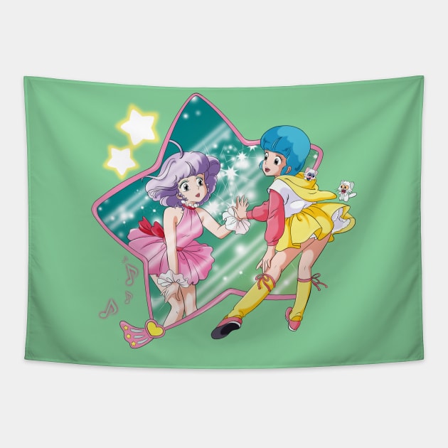 Creamy Mami Mirror Tapestry by Nykos