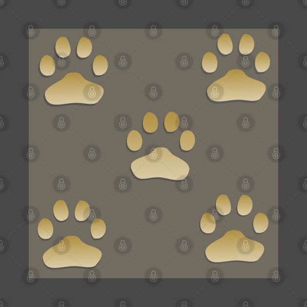 Paw print on grey by ikshvaku