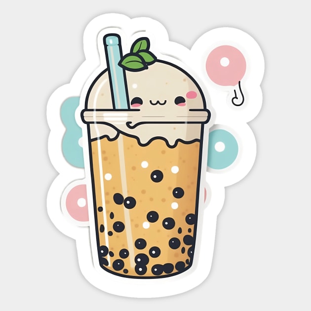 Cute Bubble Tea Cartoon Boba Drawing - Bubble Tea - Sticker ...