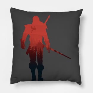 Witch hunter with sword - red variant Pillow