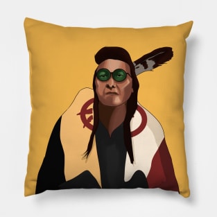 Native American Chief Joseph GTA Style Watercolor Art Pillow