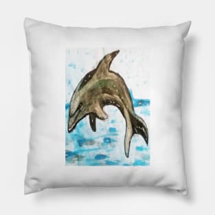 Grey dolphin design Pillow