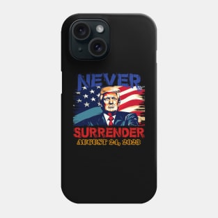 Donald Trump President Mugshot Never Surrender USA Flag Phone Case