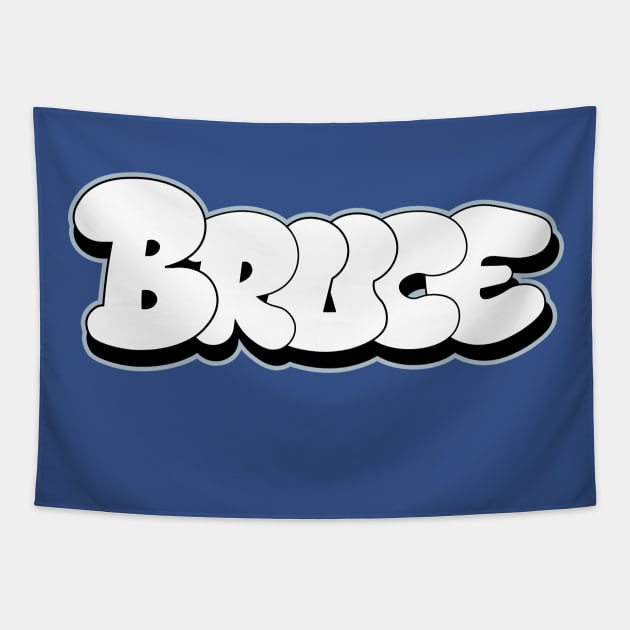 BRUCE name Bubble Graffiti style letters Tapestry by Love Wild Letters