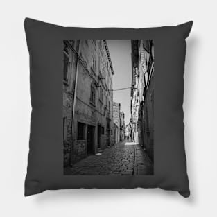 Back Street in Rovinj Old Town, Croatia Pillow