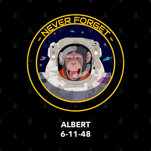 Never Forget Albert The Astronaut Outer Space Design by Bunchatees