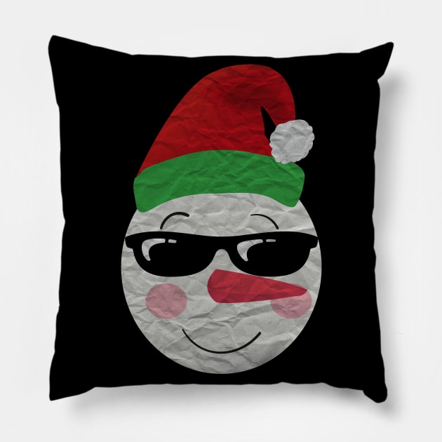 Snowman Face Pillow by MZeeDesigns