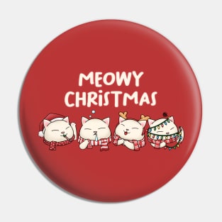 Meowy Christmas Cute Cat wearing Scarf Pin