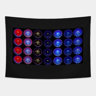 Red to Blue Ferris Wheels Tapestry