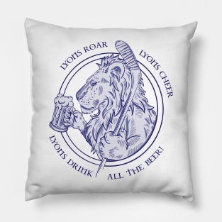 Lion drinking beer Pillow