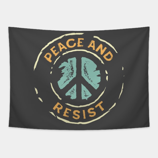 Peace and Resist - 2018 Midterm Elections Tapestry by directdesign