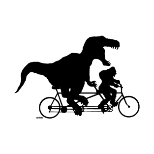 Gone Squatchin cycling with T-Rex T-Shirt