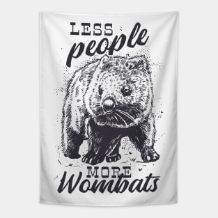 Less People More Wombats Funny Wombat Tapestry