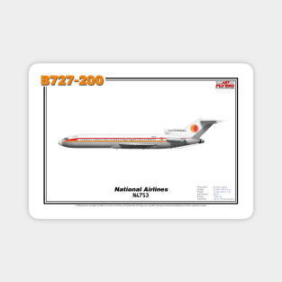 Boeing B727-200 - National Airlines (Art Print) Magnet