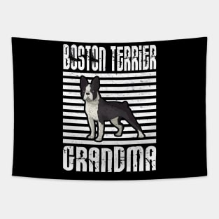 Boston Terrier Grandma Proud Dogs Tapestry