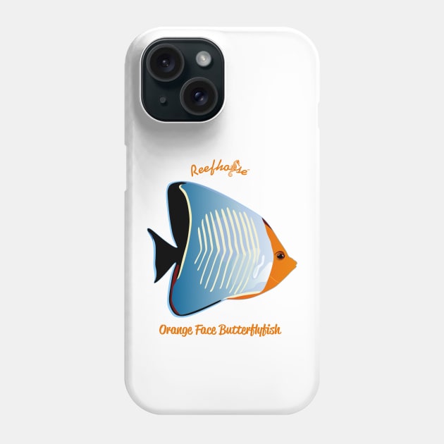 Orange Face Butterflyfish Phone Case by Reefhorse