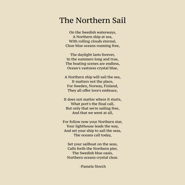 The Northern Sail Poem by Pamela Storch