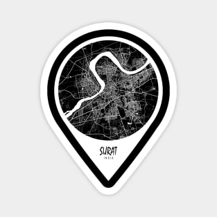 Surat, Gujarat, India City Map - Travel Pin Magnet
