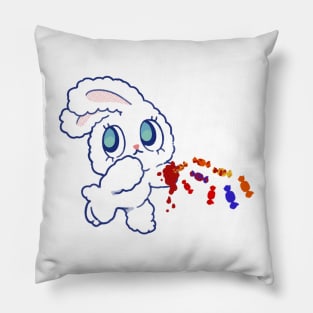 White candy Floofer-clear-eyed crazy rabbit Pillow