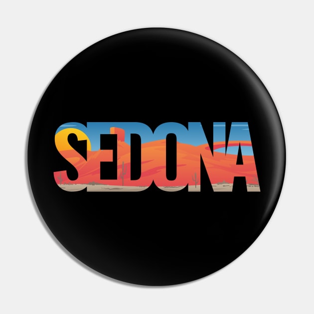 Sedona Arizona Scenic Typography Pin by hobrath