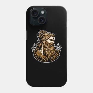 Viking - Bearded Warrior With Long Hair Phone Case