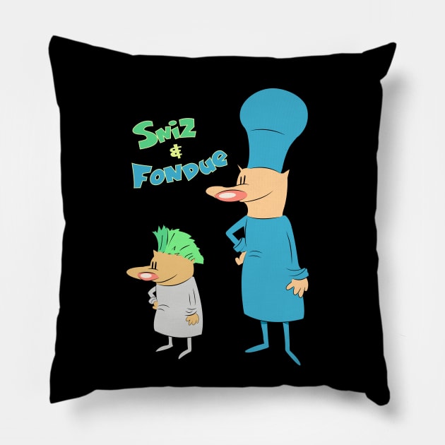 Sniz & Fondue Pillow by artxlife