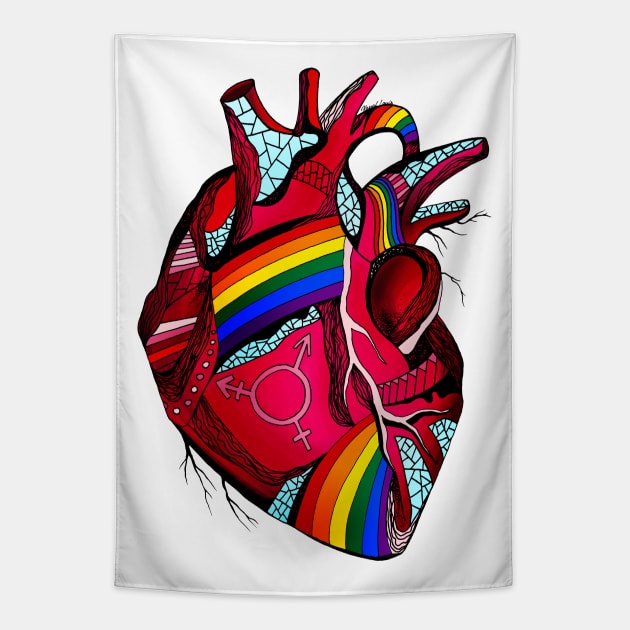 Pride Heart Tapestry by kenallouis