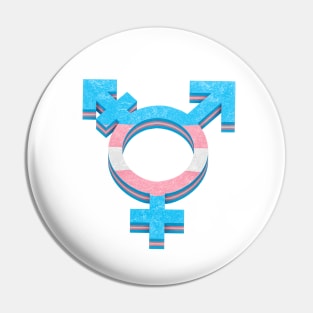 Transgender symbol in flag colors of LGBTQ Pride Pin