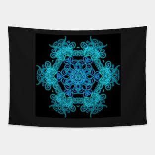 Lit Up in Blue Mandala Tapestry