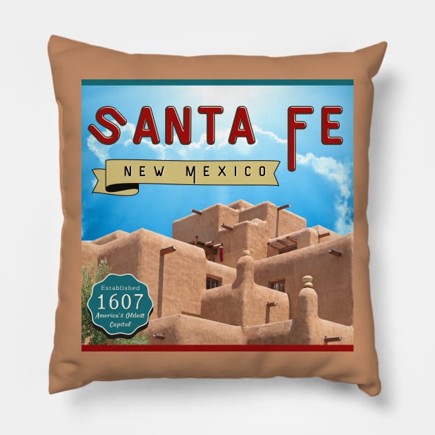 Santa Fe - Established 1607 Pillow by JAHudson