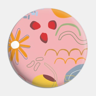 Pink abstract fruit and floral pattern Pin